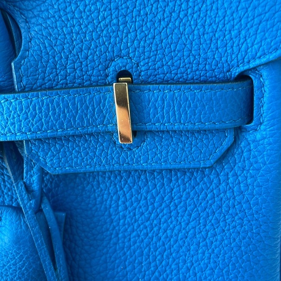 Birkin HERMES 25 Bleu France 100% authentic - Picture 13 of 16